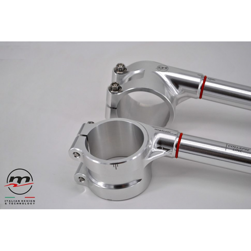 Fullibars Kit Demi-Guidon Bracelet 30mm Pour Fourche 50mm Café Racer - CNC Aluminium 7° Inclinaison