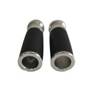 Paire De Poignées De Revêtement Universelles Pour Moto/scooter - Diamètre 22mm - Noir/Bleu
